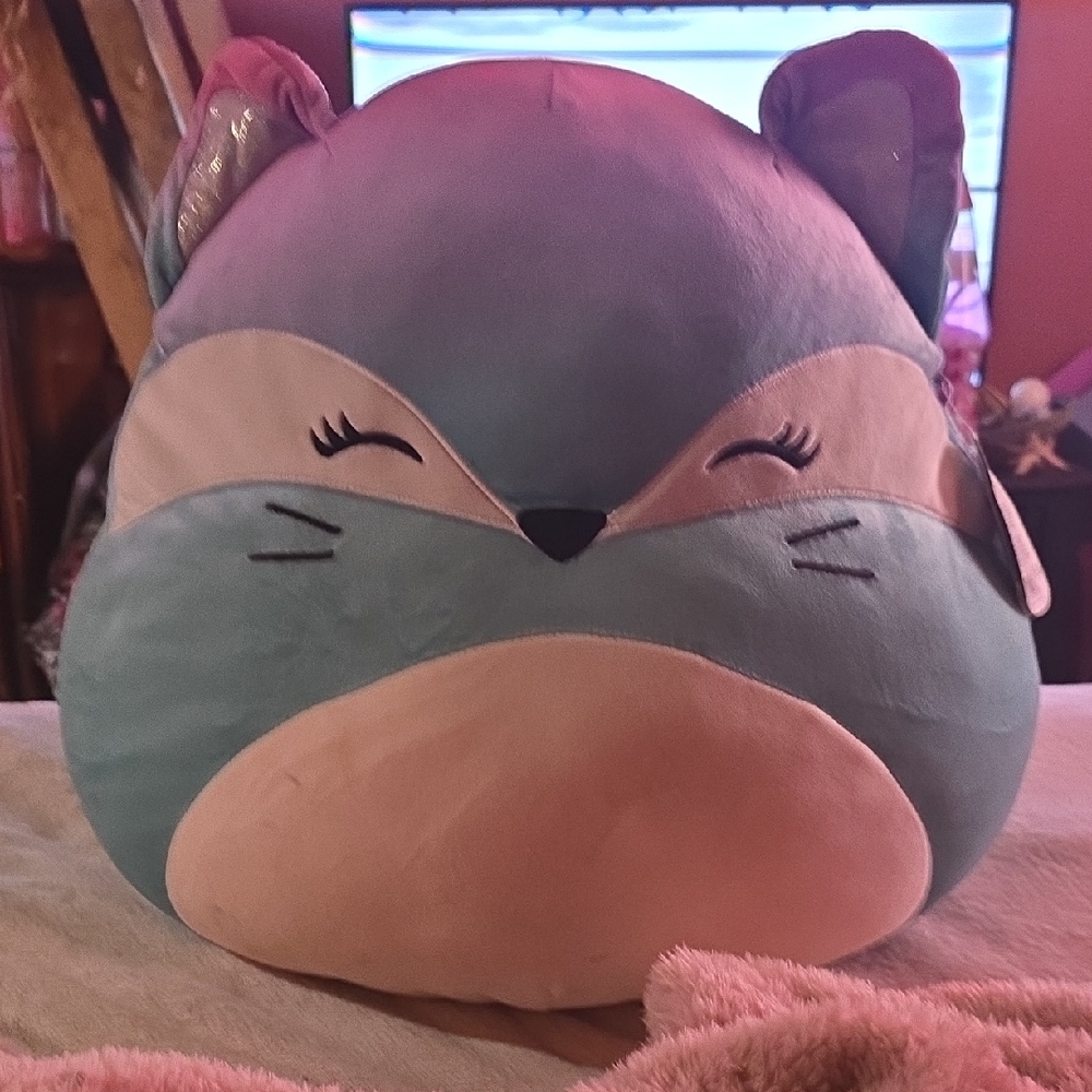 Squishmallows Blue and Cream Fox Plush Toy